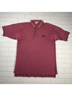 Vintage 90s Bugle Boy Short Sleeve Logo Polo Shirt Size Medium Made in Hong Kong